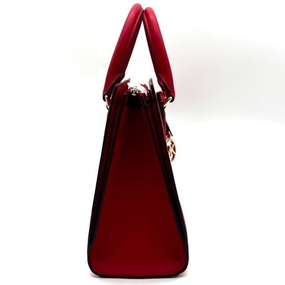 Michael Kors Sheila Medium Center Zip Satchel Bag Bright Red - Picture 4 of 13